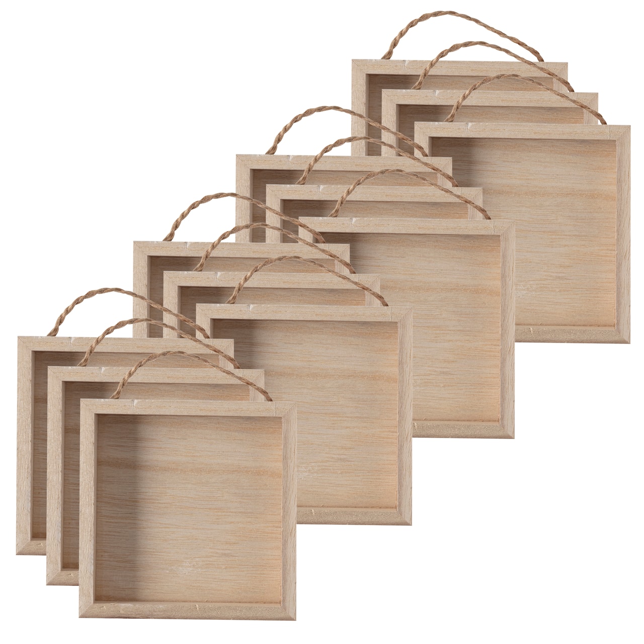24 Pack: 4.9" x 4.9" DIY Square Wood Shadow Box by Make Market®